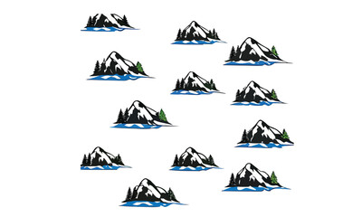 Fototapeta premium mountain silhouette icon vector