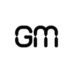 GM monogram logo design letter text name symbol monochrome logotype alphabet character simple logo