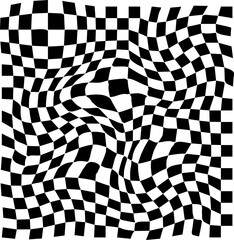 Obraz premium Checkered pattern background, checkerboard distorted squares
