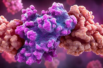 Molecular Structure Representation Depicting Biological Components and Scientific Processes