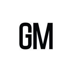 GM monogram logo design letter text name symbol monochrome logotype alphabet character simple logo