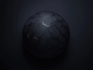 Dark, futuristic sphere with hexagonal pattern