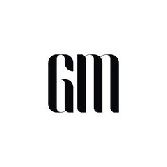 GM monogram logo design letter text name symbol monochrome logotype alphabet character simple logo