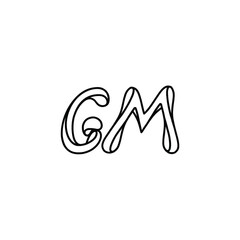 GM monogram logo design letter text name symbol monochrome logotype alphabet character simple logo
