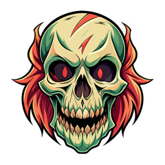 Skull in retro vintage style. Vector illustration.