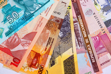 Money of Africa. Paper banknotes of African countries.