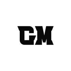 GM monogram logo design letter text name symbol monochrome logotype alphabet character simple logo