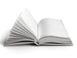 Fototapeta premium Open Blank Book for White Background.