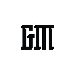 GM monogram logo design letter text name symbol monochrome logotype alphabet character simple logo