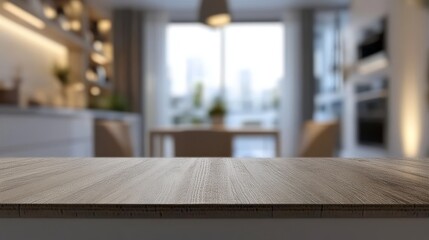 Chic tabletop arrangement showcasing decorative items with a softly blurred kitchen backdrop