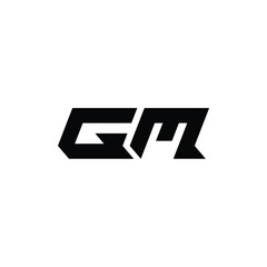 GM monogram logo design letter text name symbol monochrome logotype alphabet character simple logo