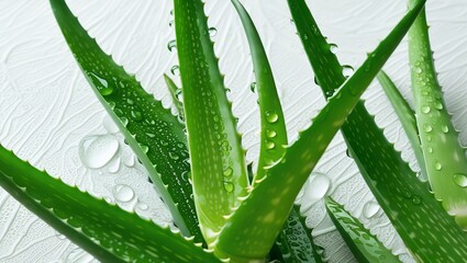 Fototapeta premium Natural Aloe Vera Plant Extract Oozing Gel