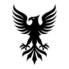 Obraz premium Powerful Eagle Silhouette for Tattoo & Graphic Design