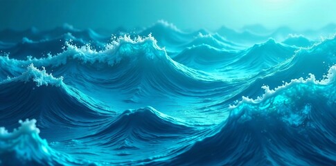 Abstract blue green waves pattern resembling ocean, texture, green, abstract