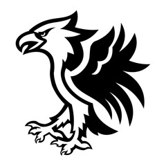 Powerful Eagle Silhouette for Tattoo & Graphic Design