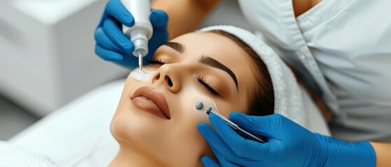Professional Facial Treatment with Skincare Tools in Beauty Spa
