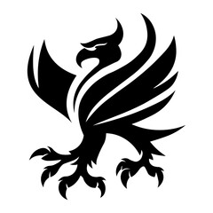 Obraz premium Powerful Eagle Silhouette for Tattoo & Graphic Design