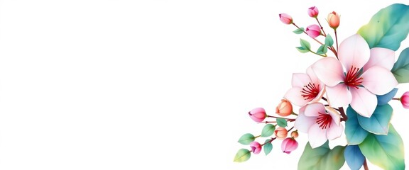 Obraz premium Elegant watercolor eucalyptus corner border, perfect for wedding stationery, vector, background