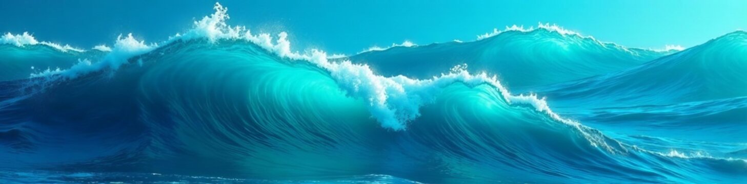Blue and green lupi waves pattern for digital wallpaper or graphic design projects, blue, texture, wallpaper