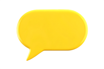 yellow speech bubble isolated on white background PNG. GENERATIVE AI