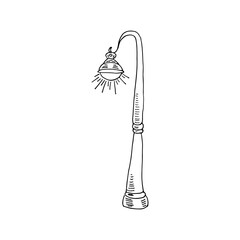 Street lamp shining hand-drawn vector illustration lamp post.
