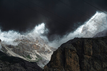 nature sceneries on the trail inside the Catinaccio mointain range, Vico di Fassa, Val di Fassa,...
