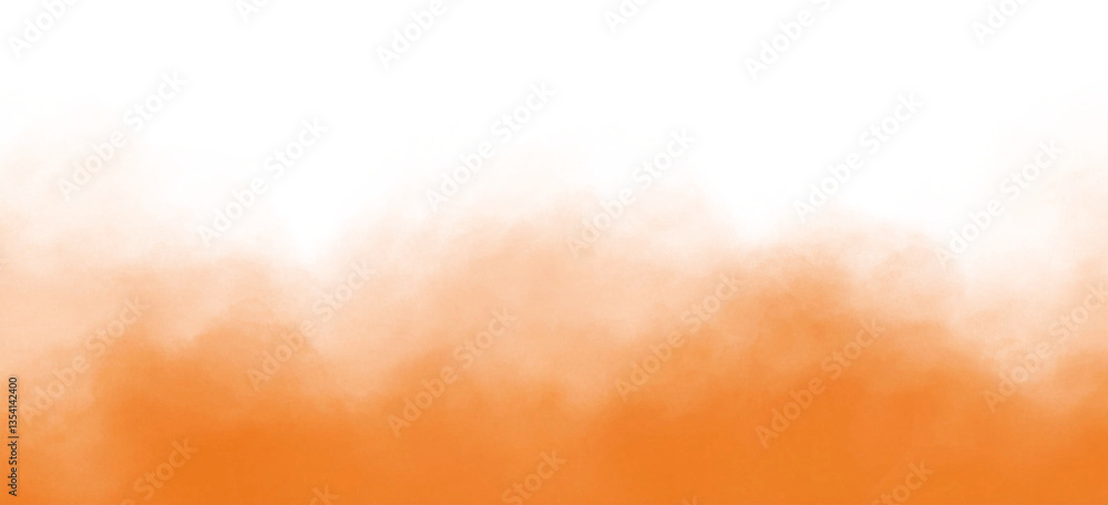 Poster fog effect with orange color gradient filling the bottom part of a transparent background