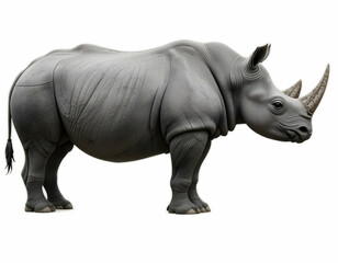 Obraz premium Standing Rhino Full Body Gray Animal Isolated Wildlife Nature Theme