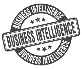 business intelligence stamp. business intelligence label. round grunge sign
