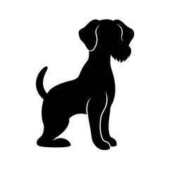 dog black silhouette vector, Simple silhouette Design vector icon with white background.