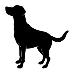 dog black silhouette vector, Simple silhouette Design vector icon with white background.