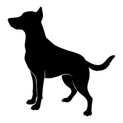 Dog black silhouette vector, Simple silhouette Design vector icon with white background.