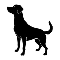 Dog black silhouette vector, Simple silhouette Design vector icon with white background.
