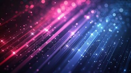 Naklejka premium Abstract vibrant glowing lines, background with pink and blue light streaks, digital art