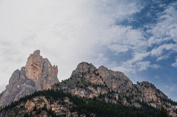 nature sceneries on the trail inside the Catinaccio mointain range, Vico di Fassa, Val di Fassa, Dolomites, Italy