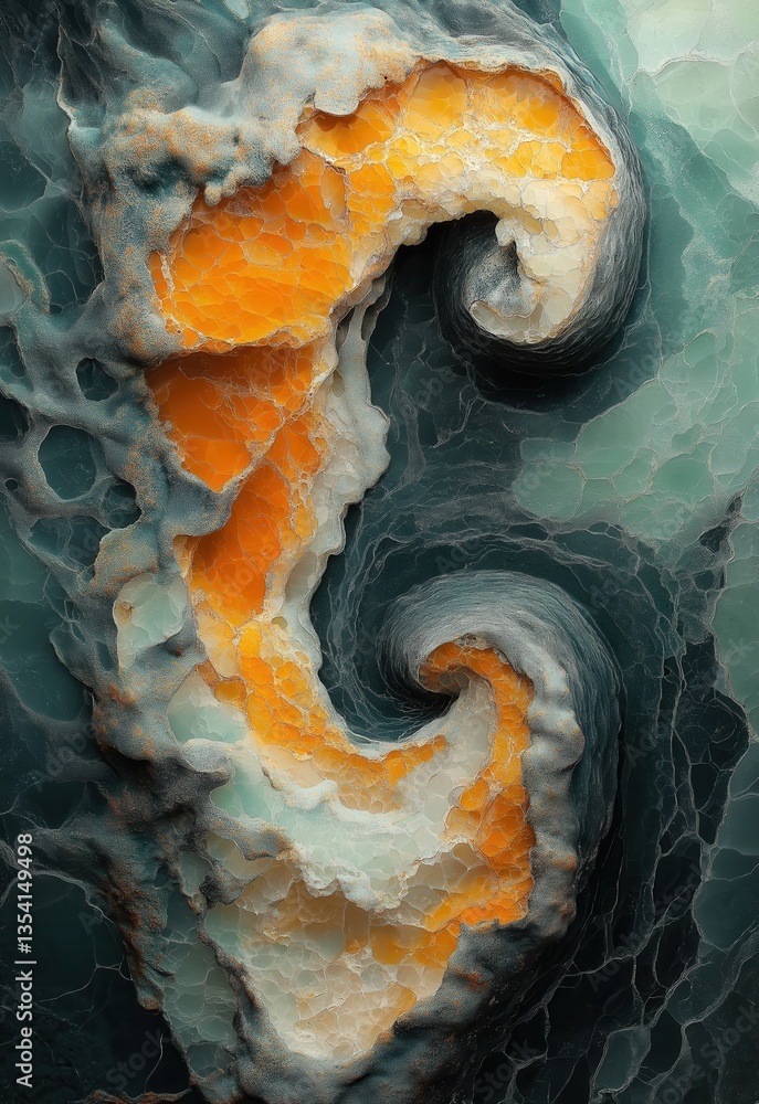 Poster mesmerizing abstract wavy pattern on textured surface.