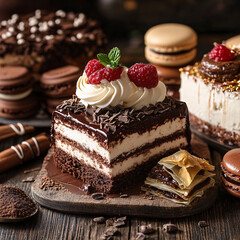 An elegant flat lay of the world's most famous desserts