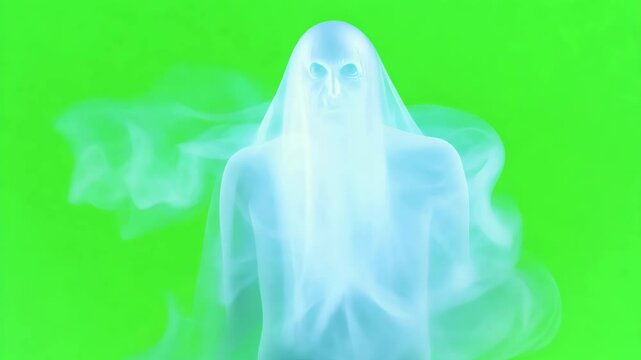 Ghostly Figure on Green Chromakey