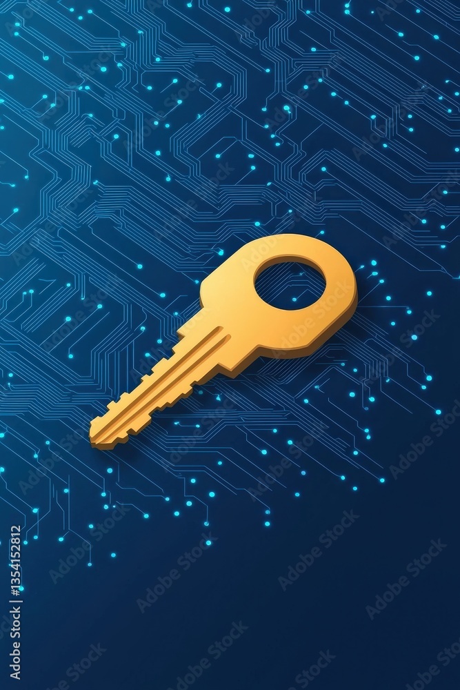 Poster cyber key unlocking access to voter rights digitally
