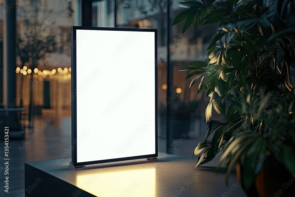 Poster flawless image of mock up billboard standing on counter