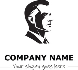 a man silhouette black and white for logo company vector image