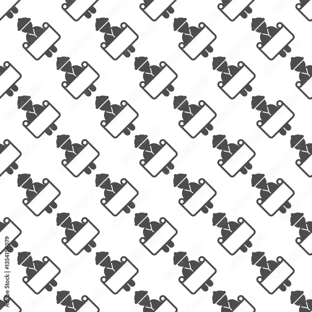 Poster architect man with project paper solid seamless pattern, construction theme. vector graphics. worker