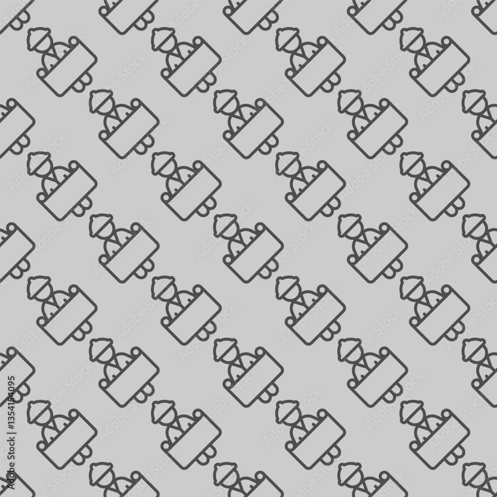 Poster architect man with project paper line seamless pattern, construction theme. vector graphics. worker 