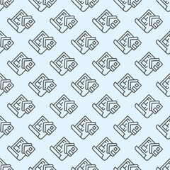 Building layout paper and house line seamless pattern, architect studio theme. Vector graphics. Project plan of cottage house sign with background, repeat line icon.