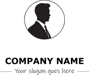 a man silhouette black and white for logo company vector image