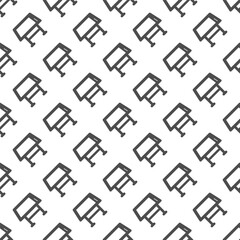 Project drawing desk solid seamless pattern, architect studio theme. Vector graphics. Architecture design table, workplace sign with background, repeat glyph icon.