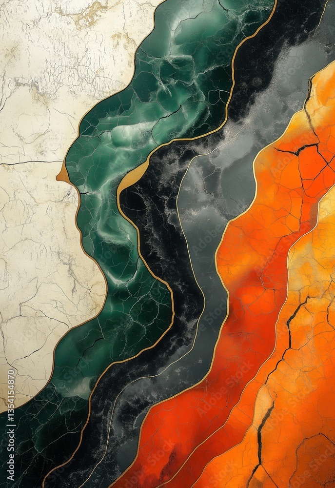 Poster mesmerizing abstract wavy pattern on textured surface.