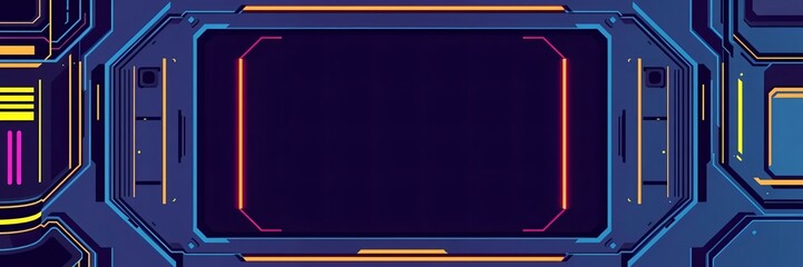 Neon Circuitry Abstract Background: Futuristic Tech Design