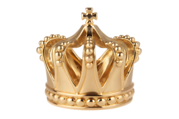 gold crown isolated on white background PNG. GENERATIVE AI