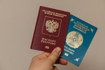 Two passports for travel abroad - a citizen of the Russian Federation and a citizen of the Republic of Kazakhstan